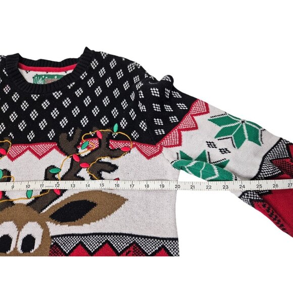 Rudolph Reindeer Pom Pom Nose Pooping Pepermints Ugly Christmas Sweater Men’s L - Picture 8 of 9